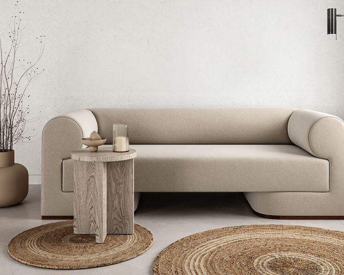 Concept light floor in living room with white walls a standard fireplace (Demo)